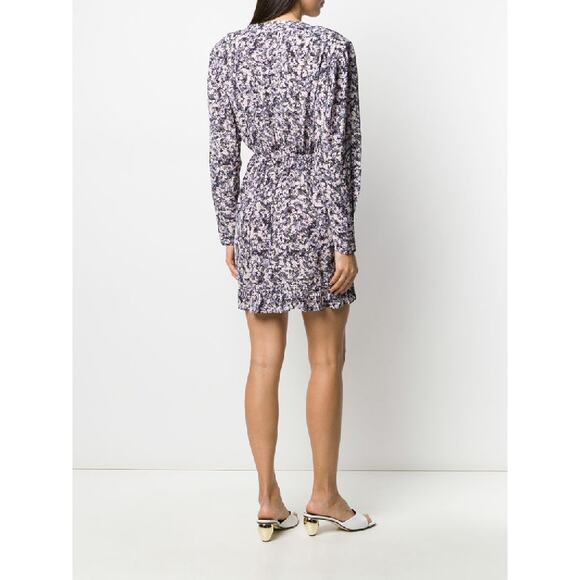NWT IRO Brasey Abstract Print Mini Dress in Purple Floral Petals size 2 - Picture 7 of 12